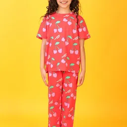 YK Girls Printed Pure Cotton Night suit-image-92