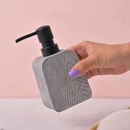 MARKET99 Grey & Black Textured Matte Soap Dispenser image 5