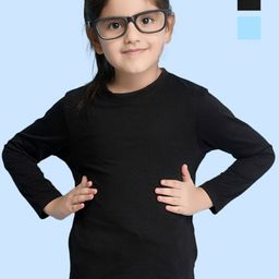 NUSYL Girls Pack Of 2 Solid Round Neck Cotton T-shirts-image-47