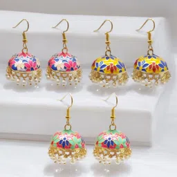 OOMPH Dome Shaped Jhumkas Earrings-picture-40