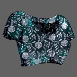 A.V.M Prints Tie and Dye Sequinned Maheshwari Saree image 2