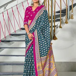 Panzora Floral Block Print Saree-picture-23