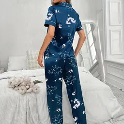 NIJANAND TEXTILE Floral Printed Shirt With Pyjamas image 2