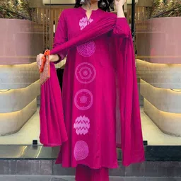 Anni Designer Women Geometric Printed A-Line Kurta with Trousers & Dupatta image 5