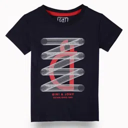 Gini and Jony Boys Graphic Printed Round Neck Cotton T-shirt image 1