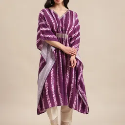 KSUT Dyed V-Neck Kaftan Kurta-picture-13