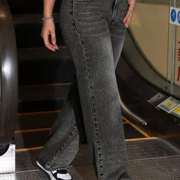 Crazeis Women Comfort Straight Fit High-Rise Light Fade Acid Wash Stretchable Jeans image 5