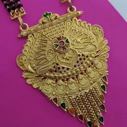 OM KRISHIV COLLECTION Gold-Plated Artificial Beads Mangalsutra-picture-14