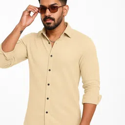 IKON FASHION Men Original Slim Fit Solid Spread Collar Casual Shirt-image-59