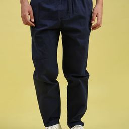V-Mart Men Cotton Solid Mid-Rise Trousers-picture-7