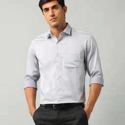 Arrow Men Classic Fit Spread Collar Textured Cotton Formal Shirt-image-98