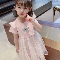 Xsole Girls Embellished Flared Sleeve Fit & Flare Midi Dress-picture-11