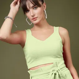 Oomph! Sweetheart Neck Fitted Crop Top-picture-22