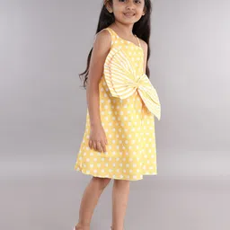 Pink Chick Polka Dot Print One Shoulder A-Line Dress image 3