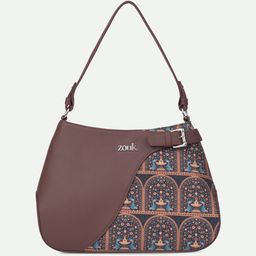 ZOUK Ira Peacock Ethnic Motifs Printed Leather Bucket Handheld Bag-picture-6