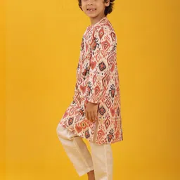 Anthrilo Boys Geometric Printed Round Neck Pure Cotton Kurta With Trouser image 4