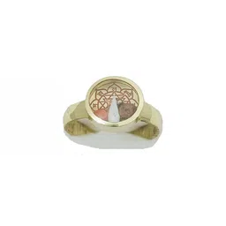 R G MART Unisex Ashtadhatu Shriyantra Shank Double Rudraksha Gold-Plated Finger Ring-image-85