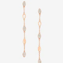 kushal's fashion jewellery Kushal's Fashion JewellerySterling Silver Zircon Rose Gold-Plated Drop Earrings image 2