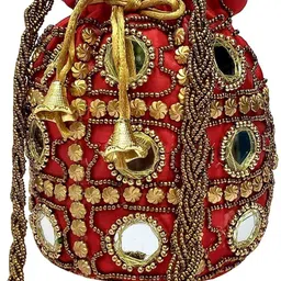 shakuntla handicraft Women Maroon Potli-picture-21