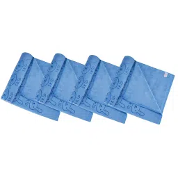 Black Gold Microfiber Premium Bath Towels 400 Gsm Blue (Pack of 4) (L)-picture-36