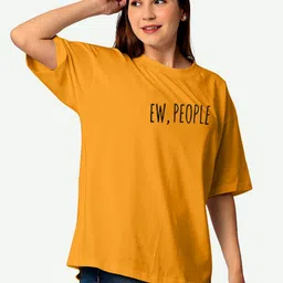 STATUS MANTRA Women Typography Bio Finish Pockets T-shirt image 4