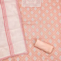 Panzora Embroidered Modal Silk Unstitched Dress Material image 2