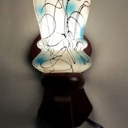 1ST TIME Blue & White Colourblocked Wood Contemporary Rectangle Shaped Wall Lamp-picture-19