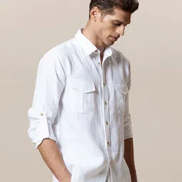 LOVE PANGOLIN Two-Pocket Hemp Shirt image 5