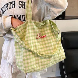 StyleCast x Revolte Women Checked Oversized Shopper Tote Bag image 2