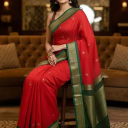 all about you Woven Design Pure Silk Handloom Kanjeevaram Saree-picture-36