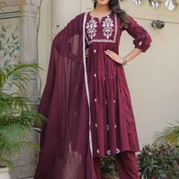 KALINI Women Bandhani Printed Regular Pure Cotton Kurta with Trousers & Dupatta-picture-27