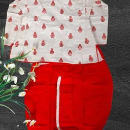 ANNA Unisex Kids Printed Tunic with Dhoti Pants image 4