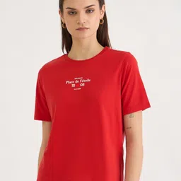ELLE Women Pure Cotton Pockets T-shirt-image-38