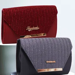 BANDICOOT Set OF 2 PU Structured Sling Bag with Cut Work-picture-13