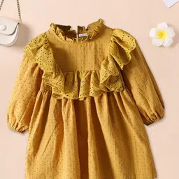 FOREVER FRIDAY Girls Puff Sleeve Pleated Cotton Top-picture-4