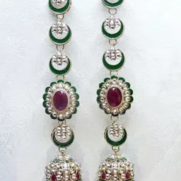 VATSALYA creation Gold-Plated Alloy Artificial Stones Earrings image 2