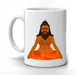 Mr UVD White & Brown Graphic Printed Ceramic Glossy Mug 350 ml-picture-1
