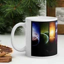 Mr UVD White & Black Graphic Printed Ceramic Glossy Mug - 350 ml image 4