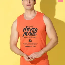 WOOSTRO Pack Of 2 Printed Combed Cotton Gym Vests -VWS26(ALONE ORANGE)(98 PEACH)-picture-32