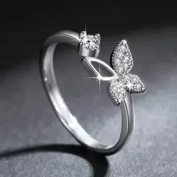 Uniqon Silver Stone Hollow Wings Butterfly Thumb Knuckle Finger Ring-picture-36