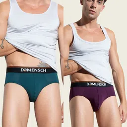 damensch Pack of 2 Combed Cotton Stretch V Shape Solid Men Brief-picture-13