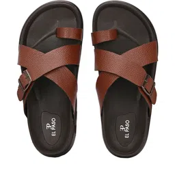 El Paso Men Tan Synthetic Slip-On Comfort Sandals image 4