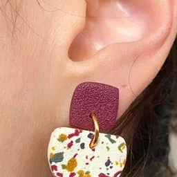 VMA PLAY FASHION Set Of 2 Gold-Plated Geometric Shaped Drop Earrings image 4