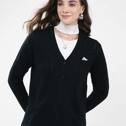 Monte Carlo Women Cable Knit V Neck Full Sleeve Woollen Cardigan-picture-43