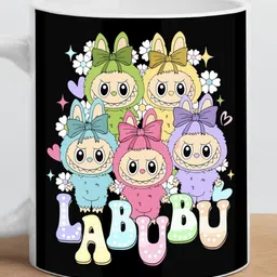 PaMeG White Cartoon Characters Printed Ceramic Glossy Mug image 3