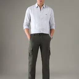 Arrow Sport Men Solid Slim Fit Mid-Rise Cargo Trouser image 2