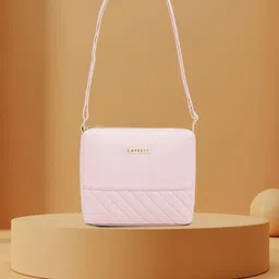 Caprese Structured Brand Logo Embossed Quilted Sling Bag-image-66