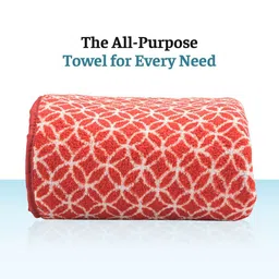 Kuber Industries Red & White 3 Pcs Printed Microfiber 280 GSM Ultra Absorbent Face Towels image 3