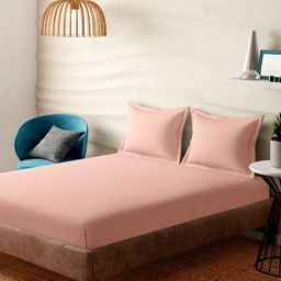 Portico Evita Peach-Coloured Cotton 400 TC Super King Bedsheet Set 2.74 x 2.74m-picture-18