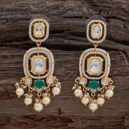 Kushal's Fashion Jewellery Kundan Studded Drop Earrings-picture-25